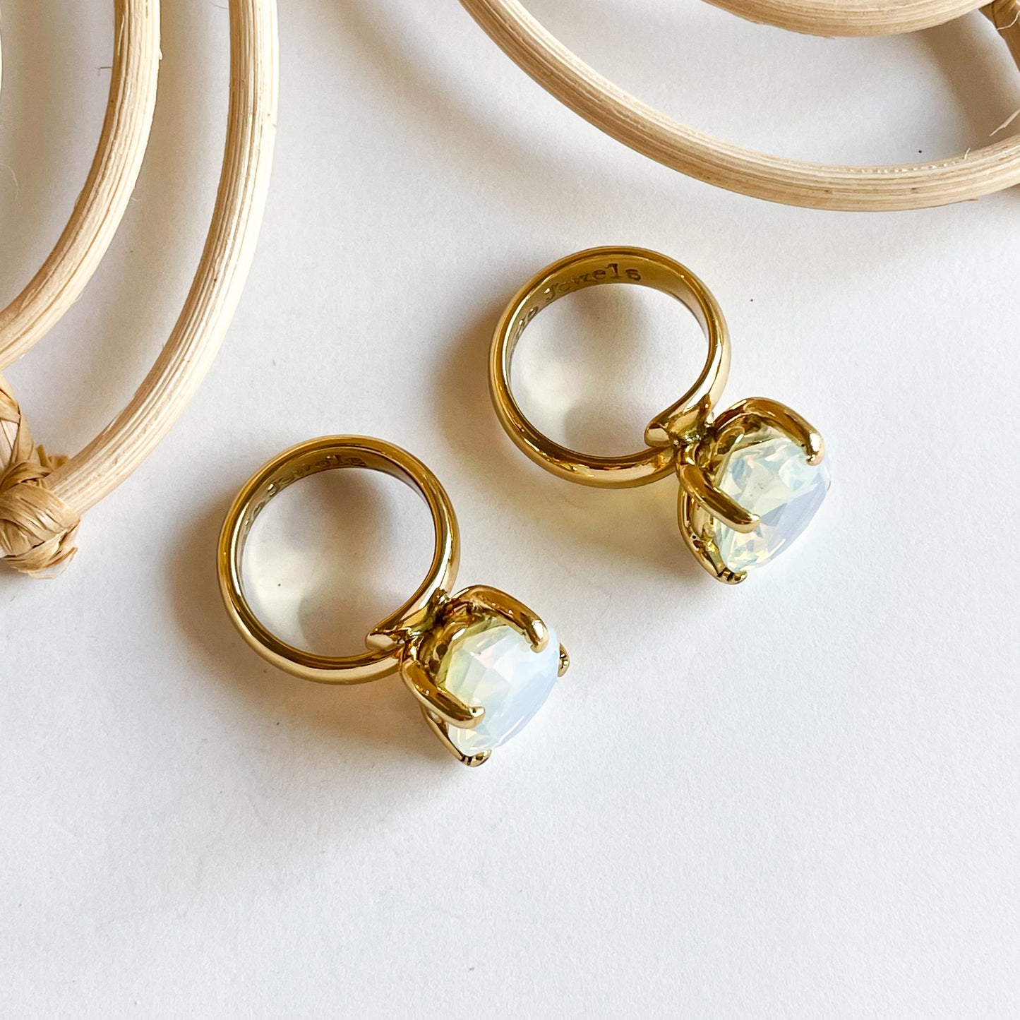 Teardrop Opalite Prong Ring - Alchemia