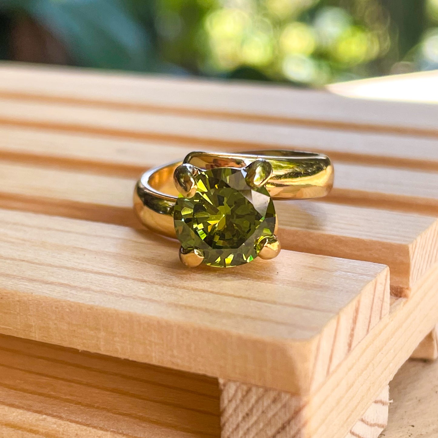 Green CZ Prong Ring - Alchemia