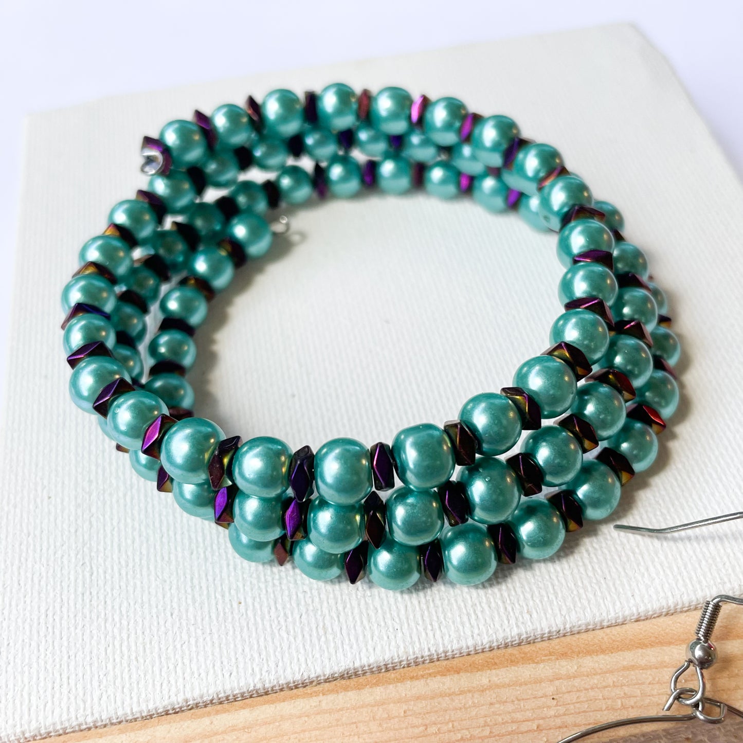 Spikey Oyster Bracelet & Earring Set