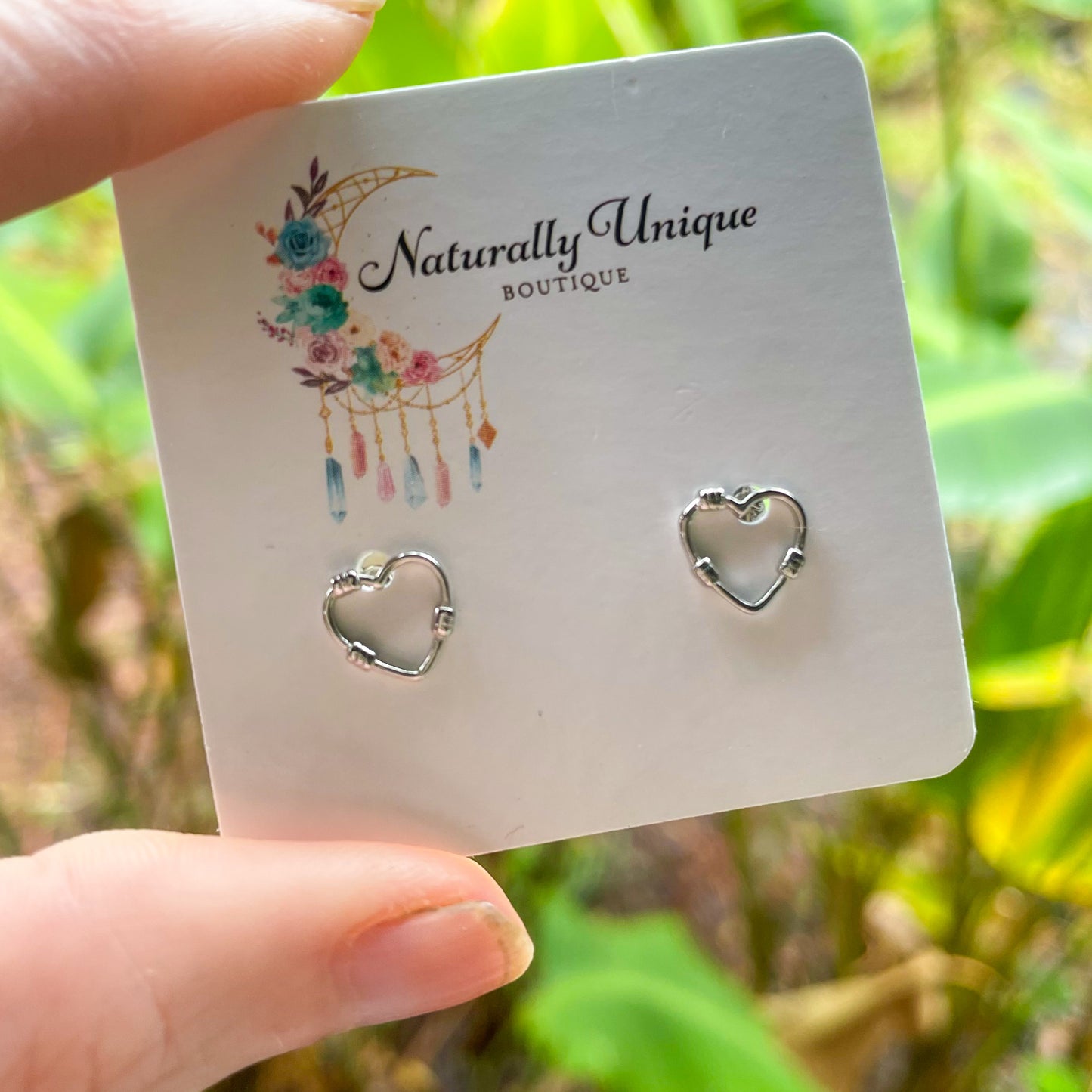 Barbwire Heart Studs - Solid Sterling Silver
