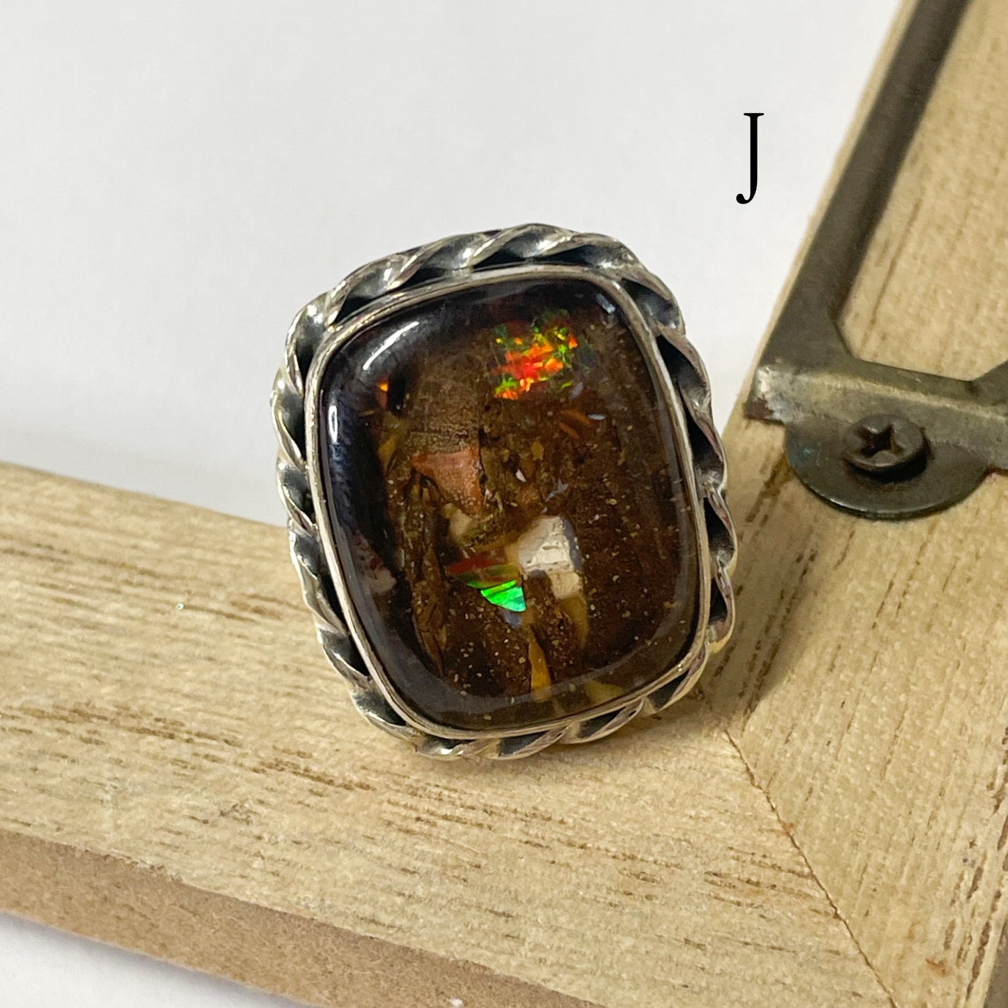 Boulder Opal Composite Ring & Pendant - Solid Sterling Silver