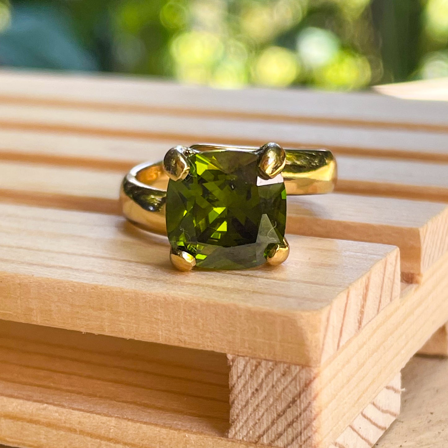 Green CZ Prong Ring - Alchemia
