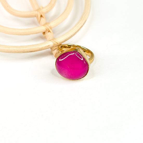 Load image into Gallery viewer, Tear Drop Pink Color Enhanced Quartz Ring - Alchemia
