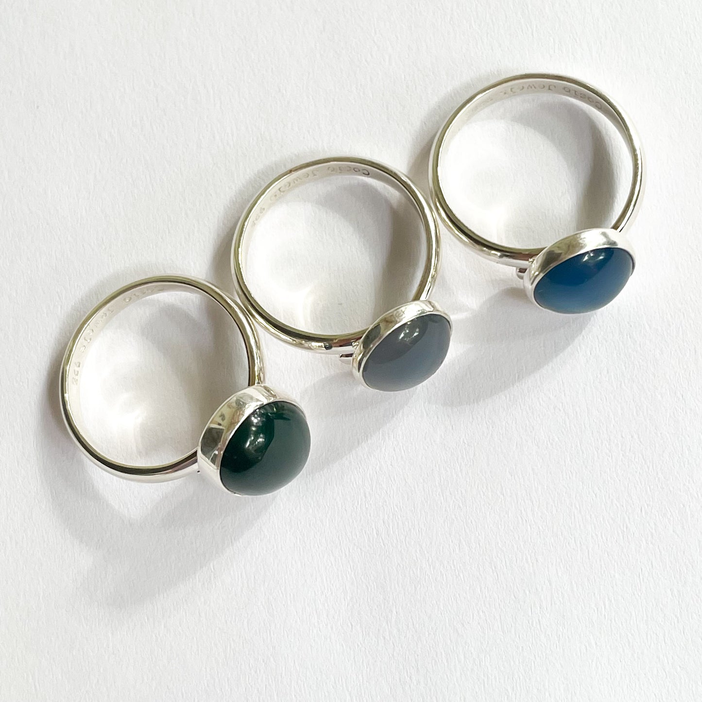 Dainty Unique Stoned Ring - Solid Sterling Silver