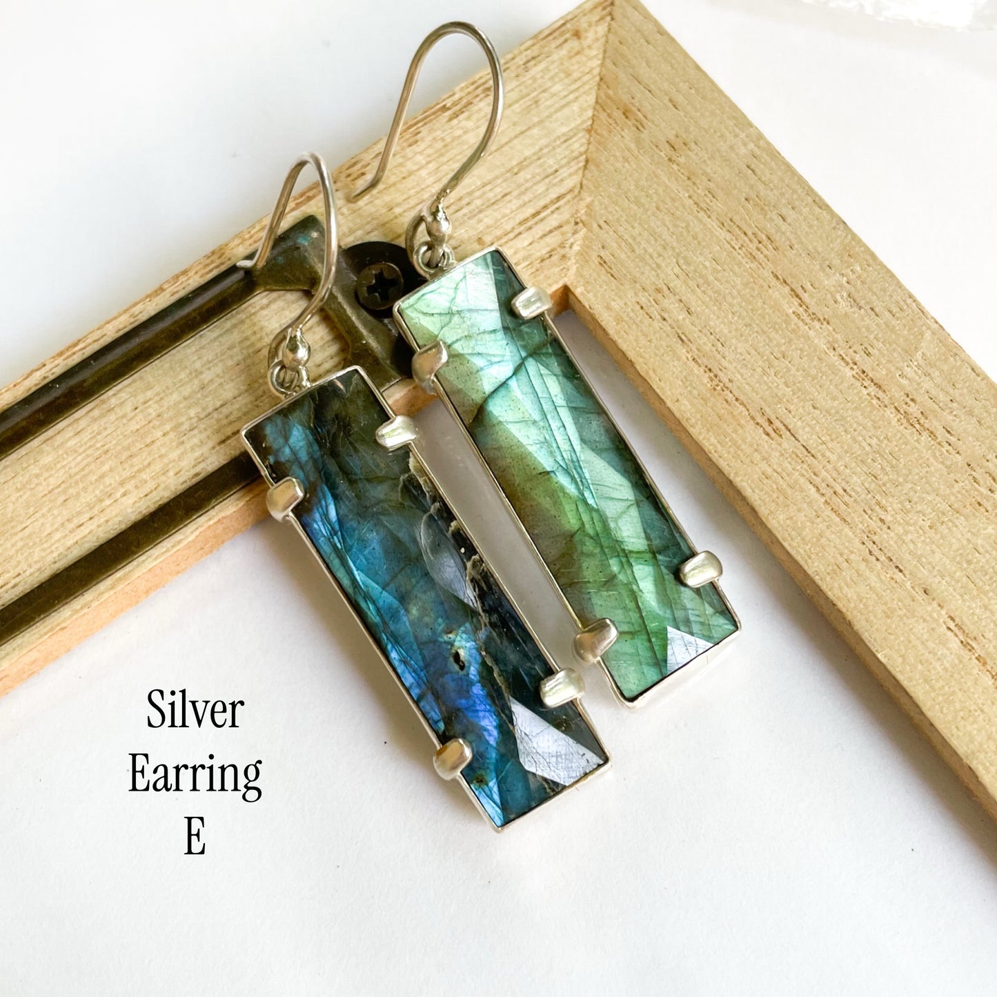 Labradorite Slim Bezel Prong Collection - Both Metals