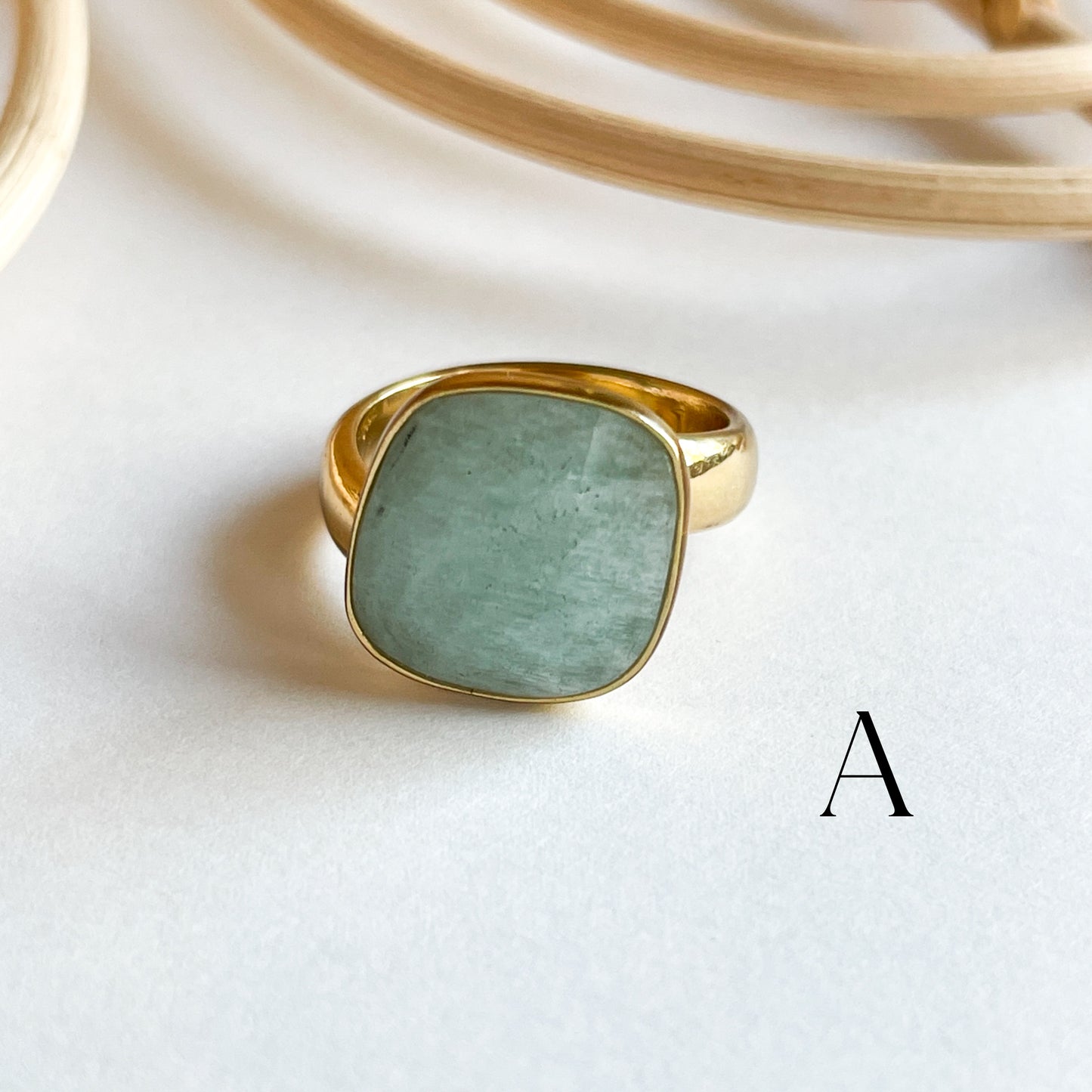 Freeform Faceted Amazonite Ring - Alchemia