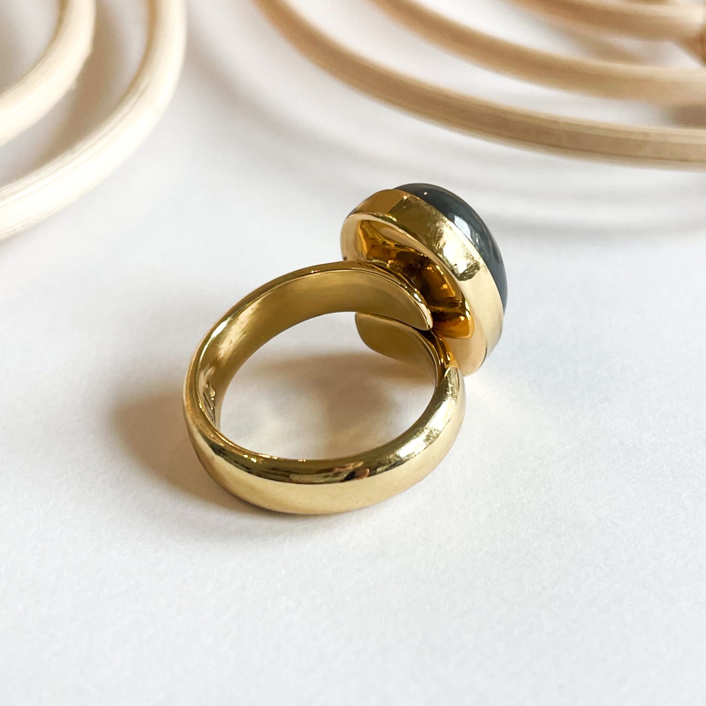 Black Moonstone Ring - Alchemia Gold