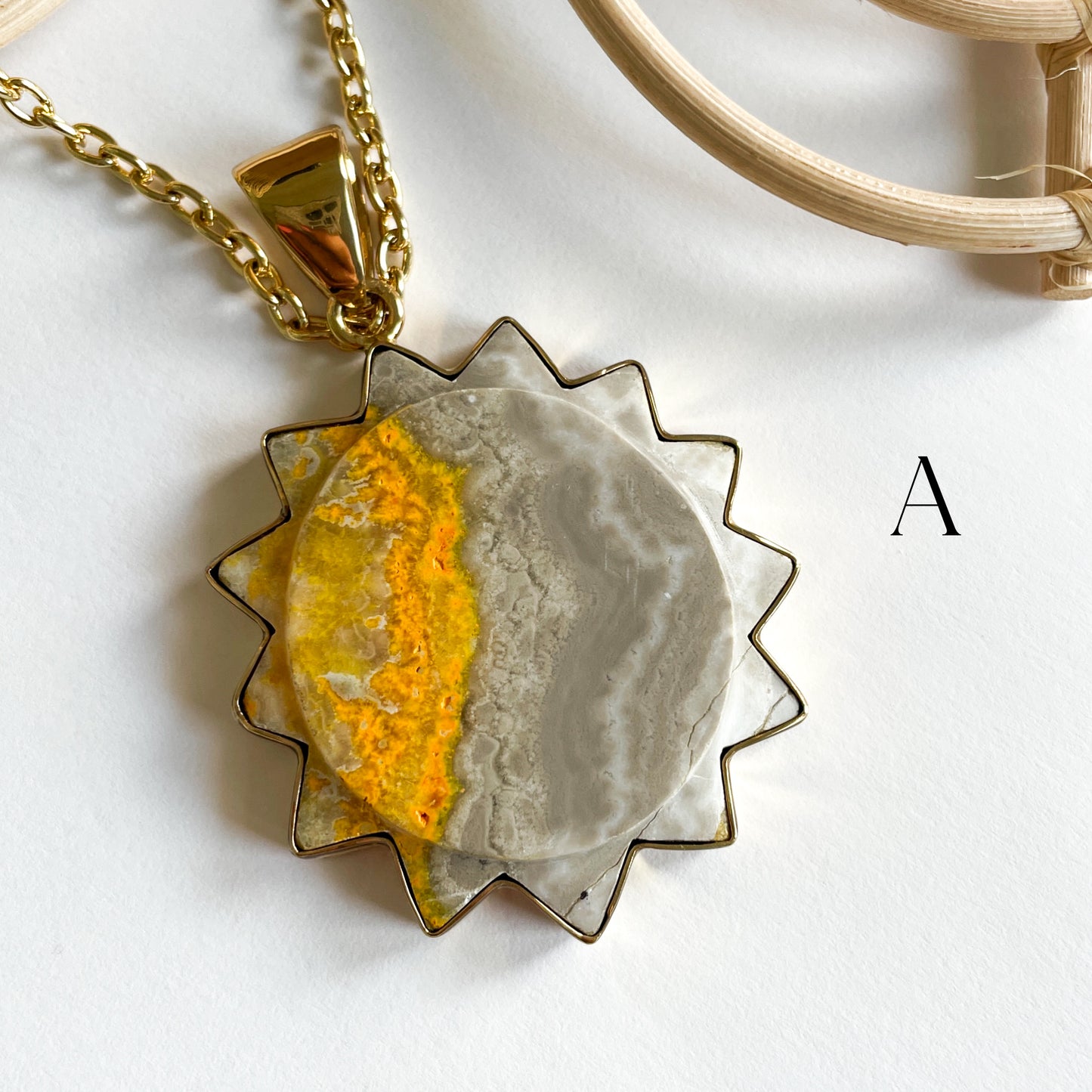 Bumblebee Jasper Sun Pendant - Alchemia