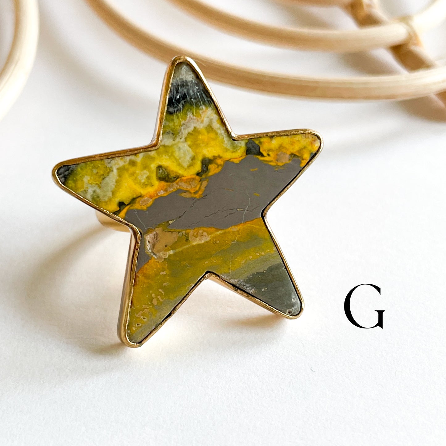 Bumblebee Jasper Star Ring - Alchemia
