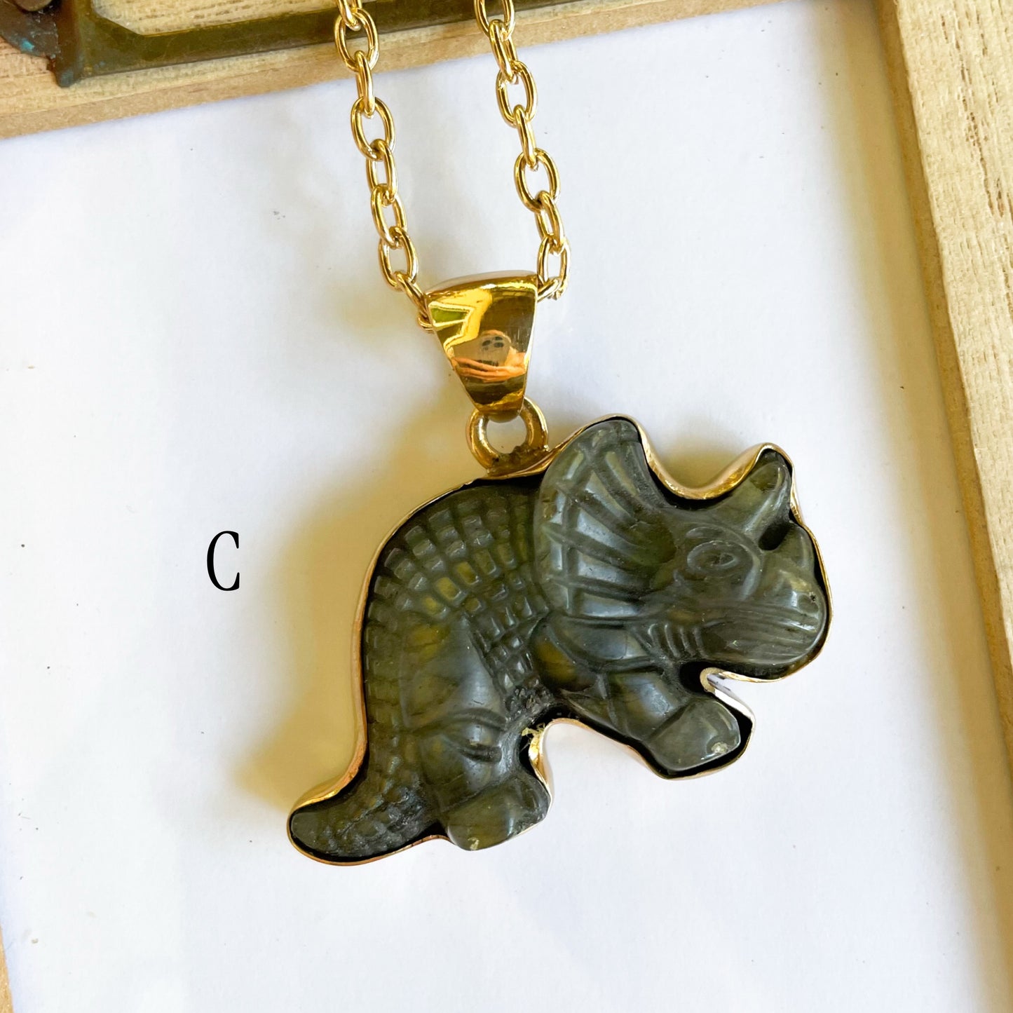 Labradorite Dinosaur Pendants - Alchemia