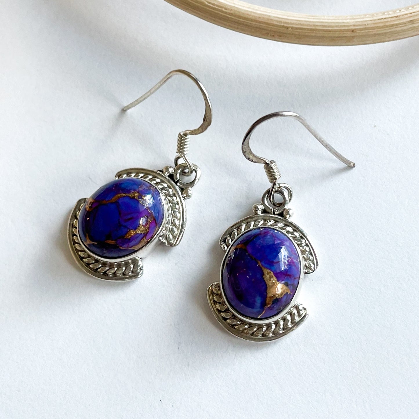 Purple Enhanced Turquoise Dangle Earring - SSS