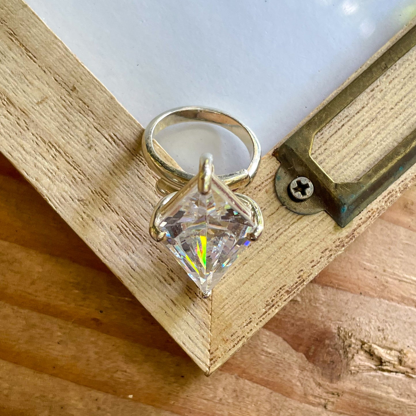 Colorful CZ Kite Prong Rings - Both Metals