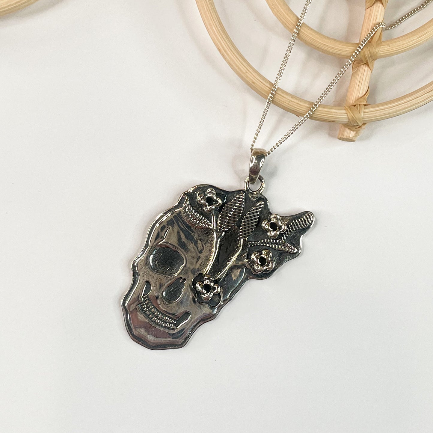 Solid Skull Pendant - Solid Sterling Silver