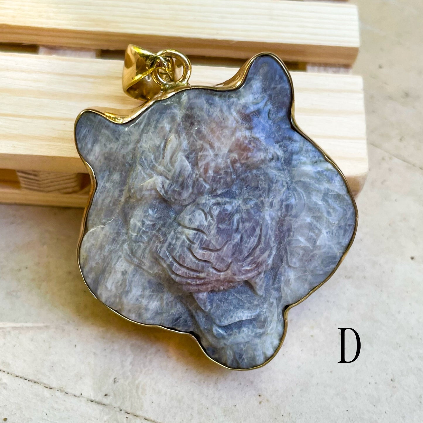 White Moonstone Tiger Pendant or Ring - Alchemia