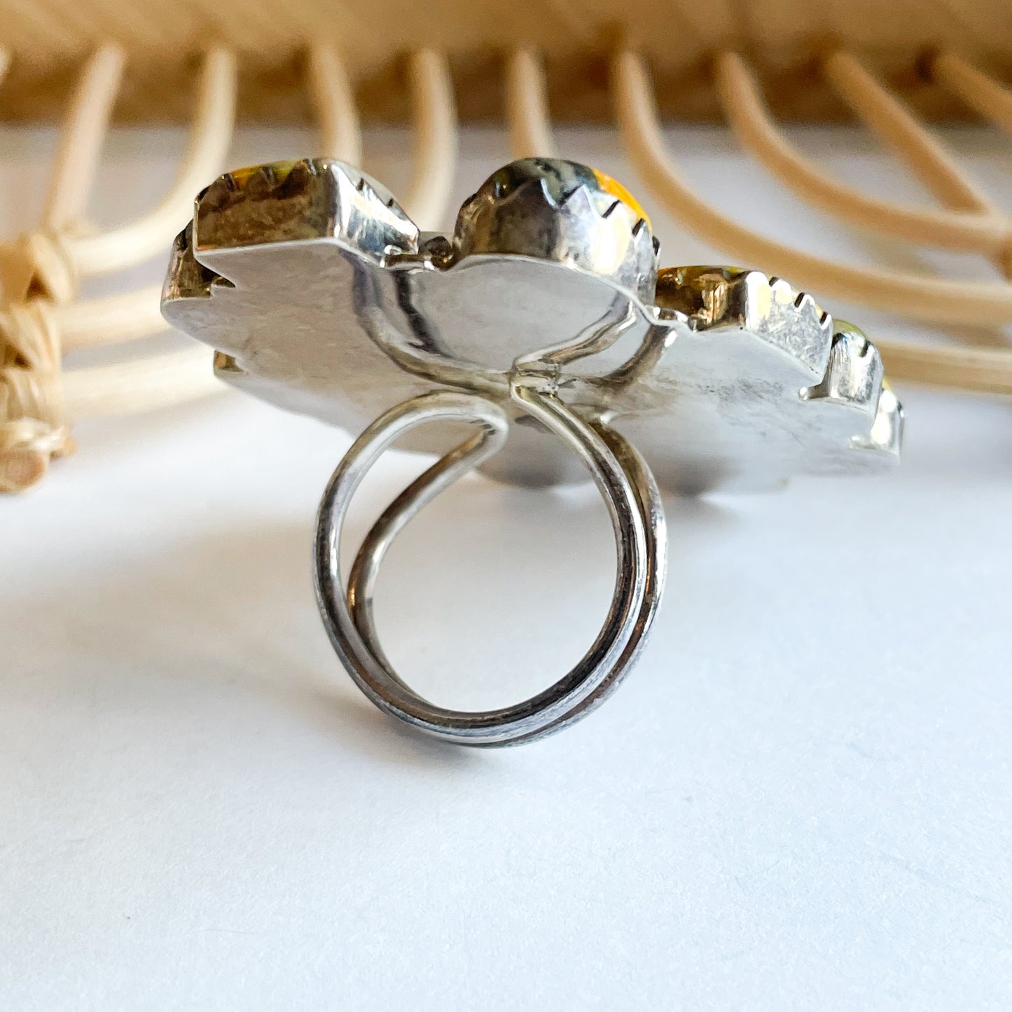 Bumblebee Jasper Statement Ring - Solid Sterling Silver