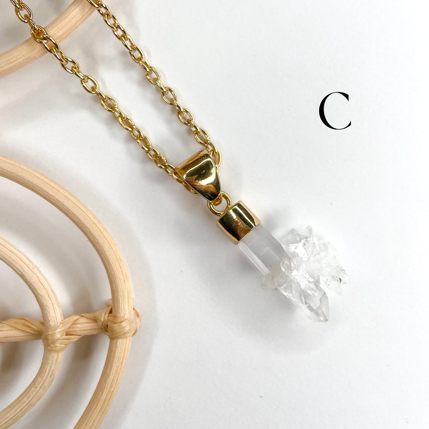 Crystalized Quartz Point Pendant - Alchemia