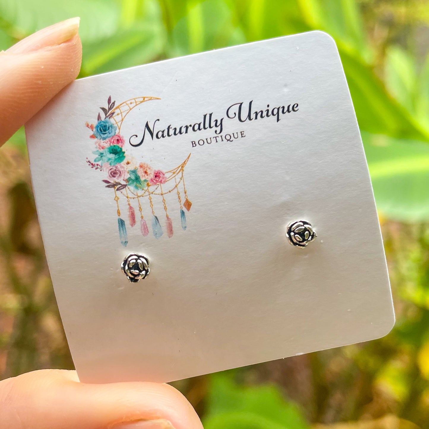 Dainty Rose Studs - Solid Sterling Silver