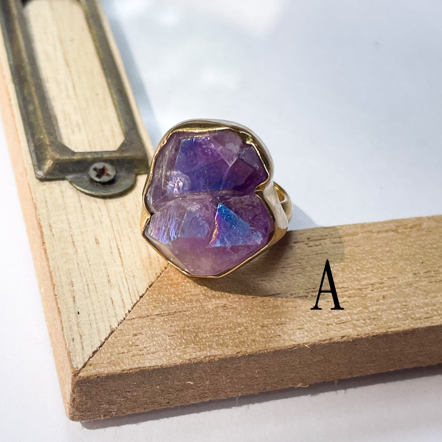 Purple & Blue Aurora Quartz Rings - Both Metals
