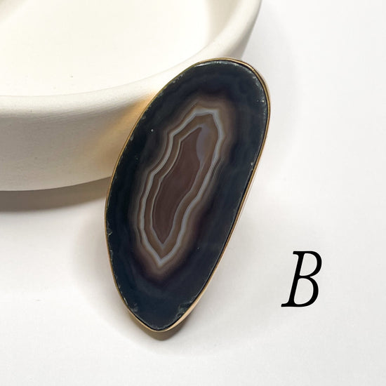 Load image into Gallery viewer, Brown Dainty Agate Ring - Alchemia

