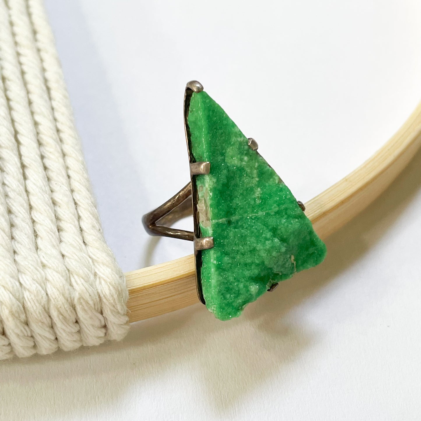 Green Arrow Druzy Ring - Size 7.5 - Starborn