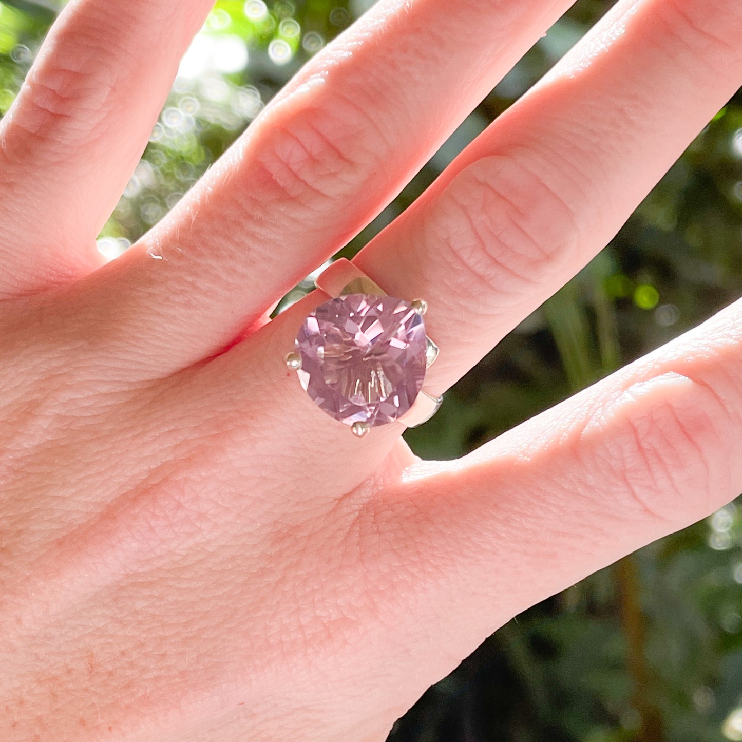 Rose De France Chunky Tear Prong Ring - Solid Sterling Silver