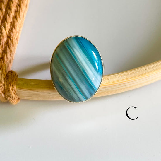 Botswana Agate Rings - Both Metals