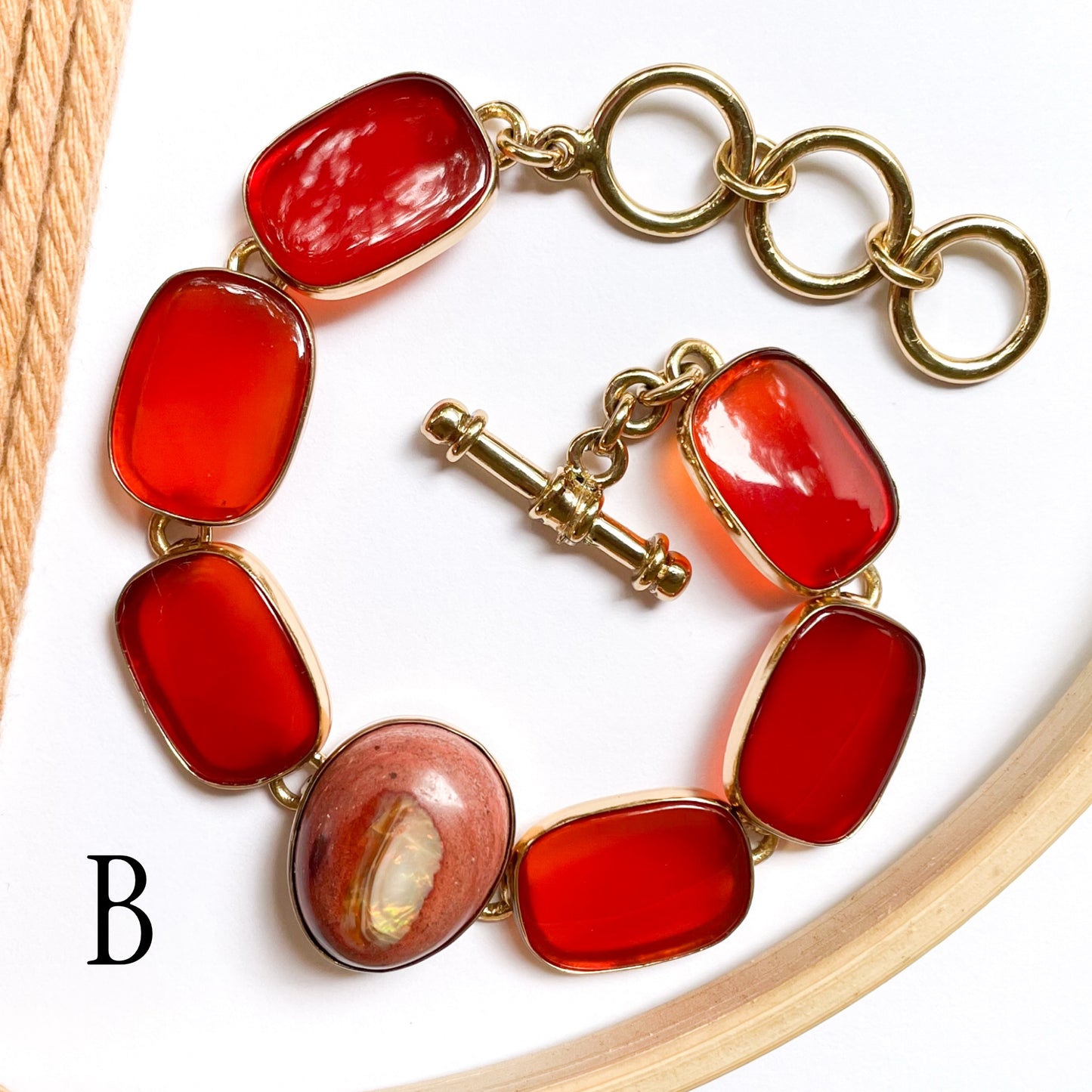 Carnielian & Mexican Fire Opal Bracelet - Alchemia