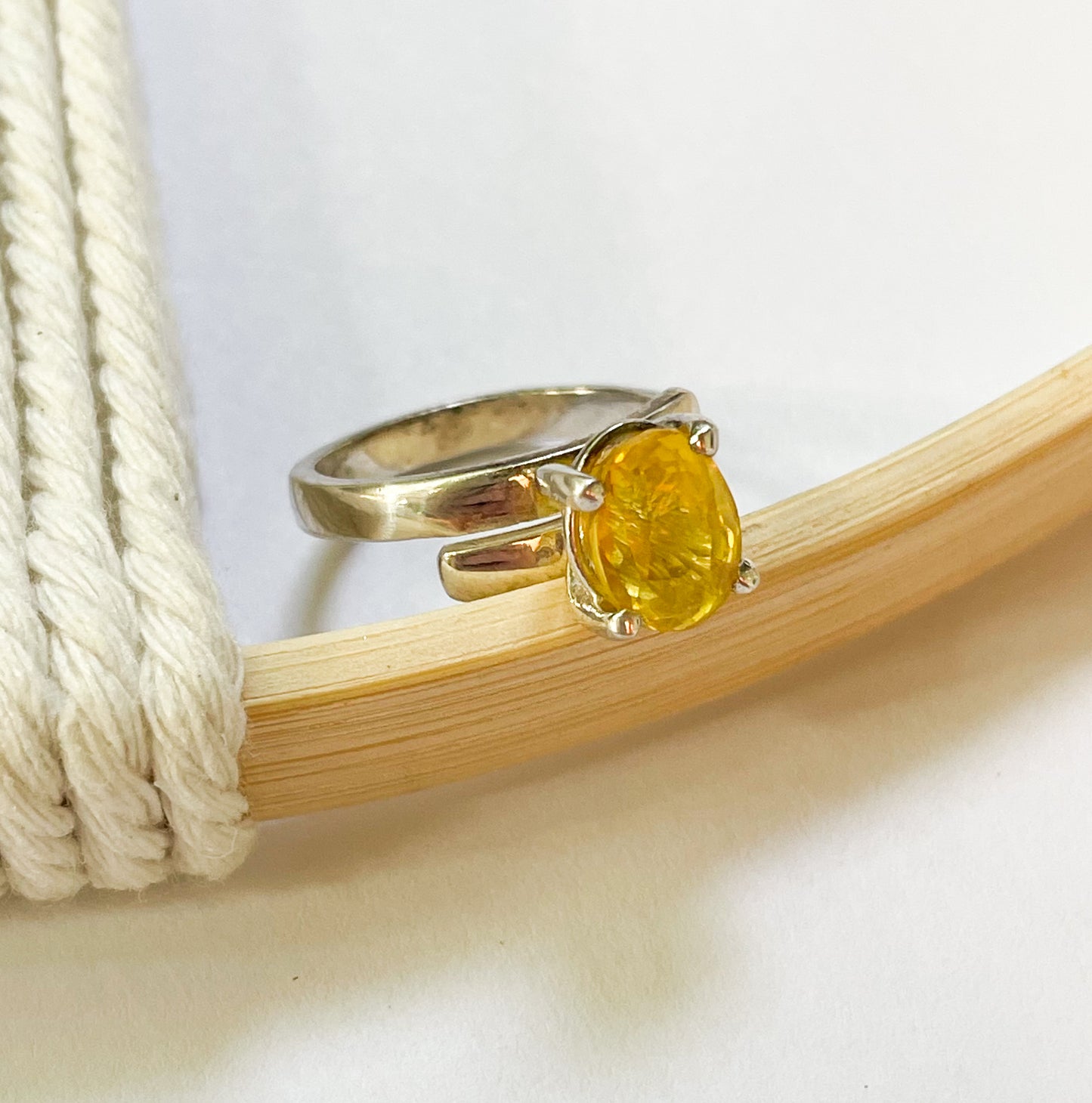 New Natural Sapphire Mix Prong Ring - Solid Sterling Silver