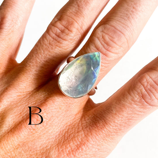 Galaxy Opal Doublet Bezel Ring - Solid Sterling Silver