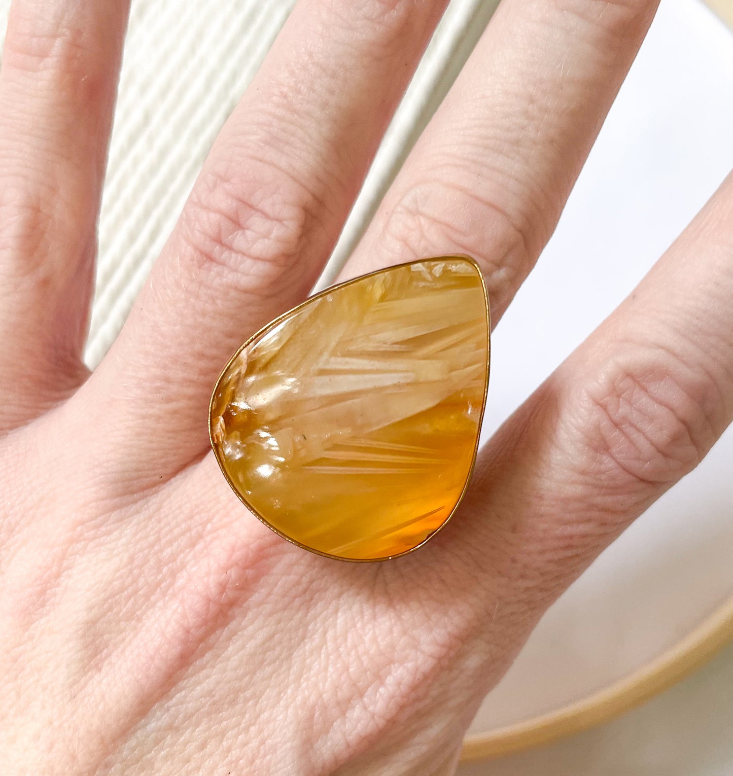 Sagenite Plume Agate Ring - Alchemia Gold