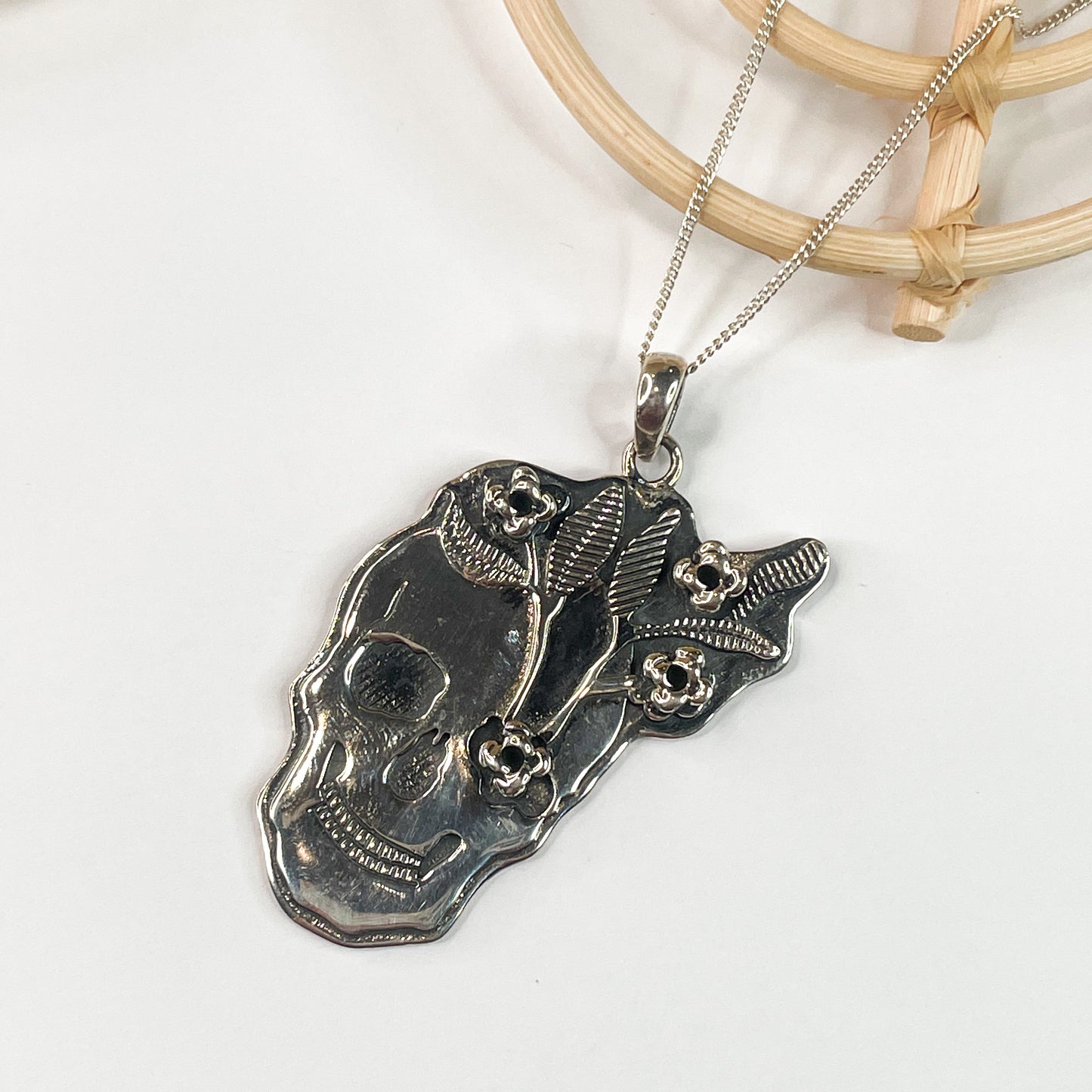 Solid Skull Pendant - Solid Sterling Silver