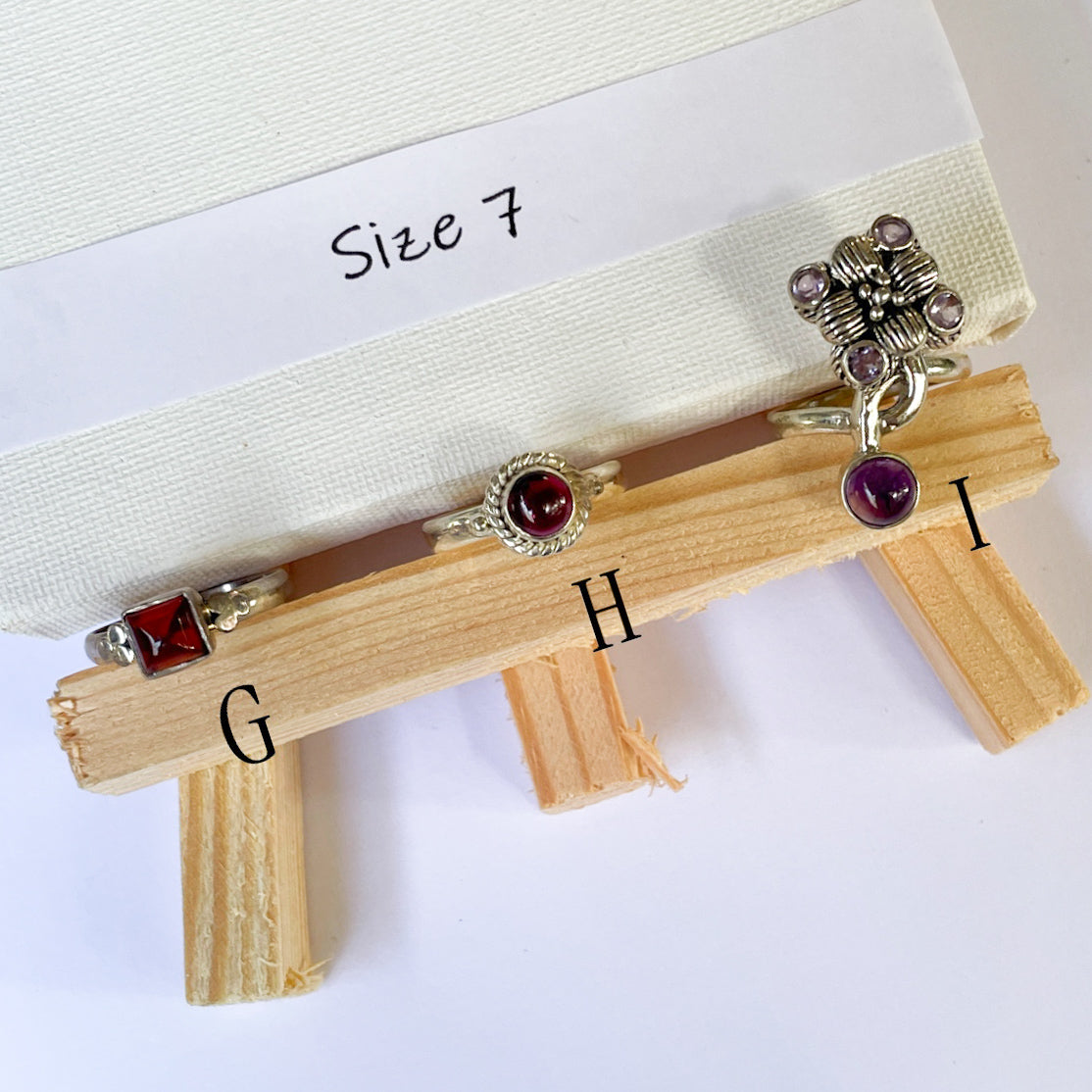 Variety of Stone in Minimalist Size 7 Rings - Solid Sterling Silver