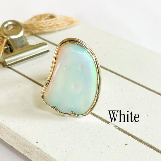 Galaxy Opal Ghost Rings - Solid Sterling Silver