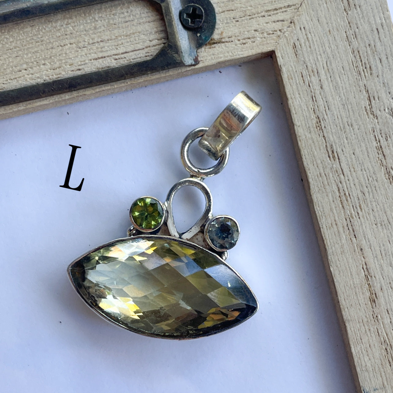 Unique Random Gemstone Pendants - Solid Sterling Silver
