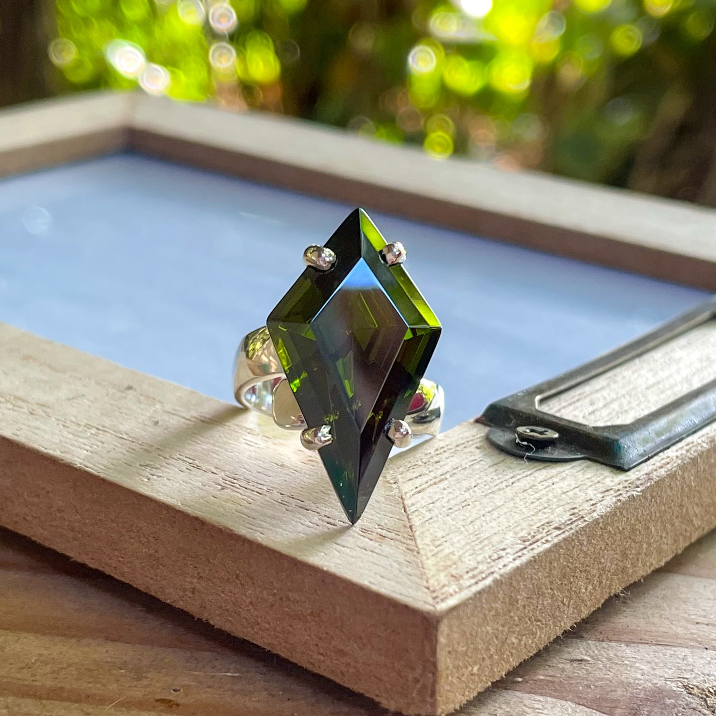 Colorful CZ Kite Prong Rings - Both Metals