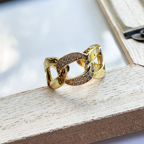 Epic CZ Link Ring - 18K Gold Filled