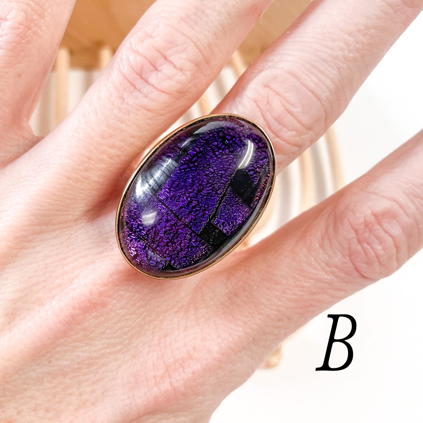 Dichroic Glass Rings - Alchemia Gold