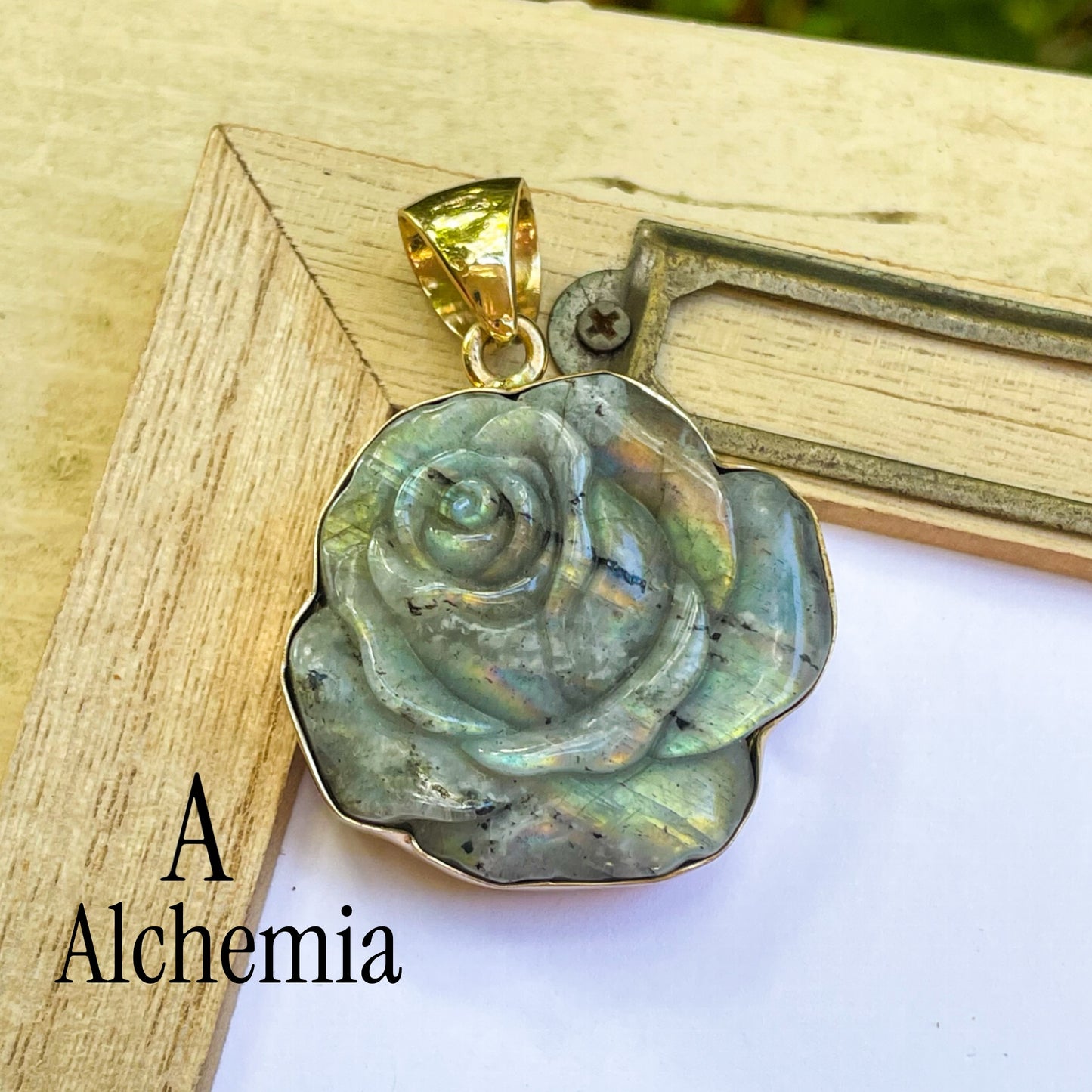 Labradorite Flower Pendant & Ring - Silver or Alchemia