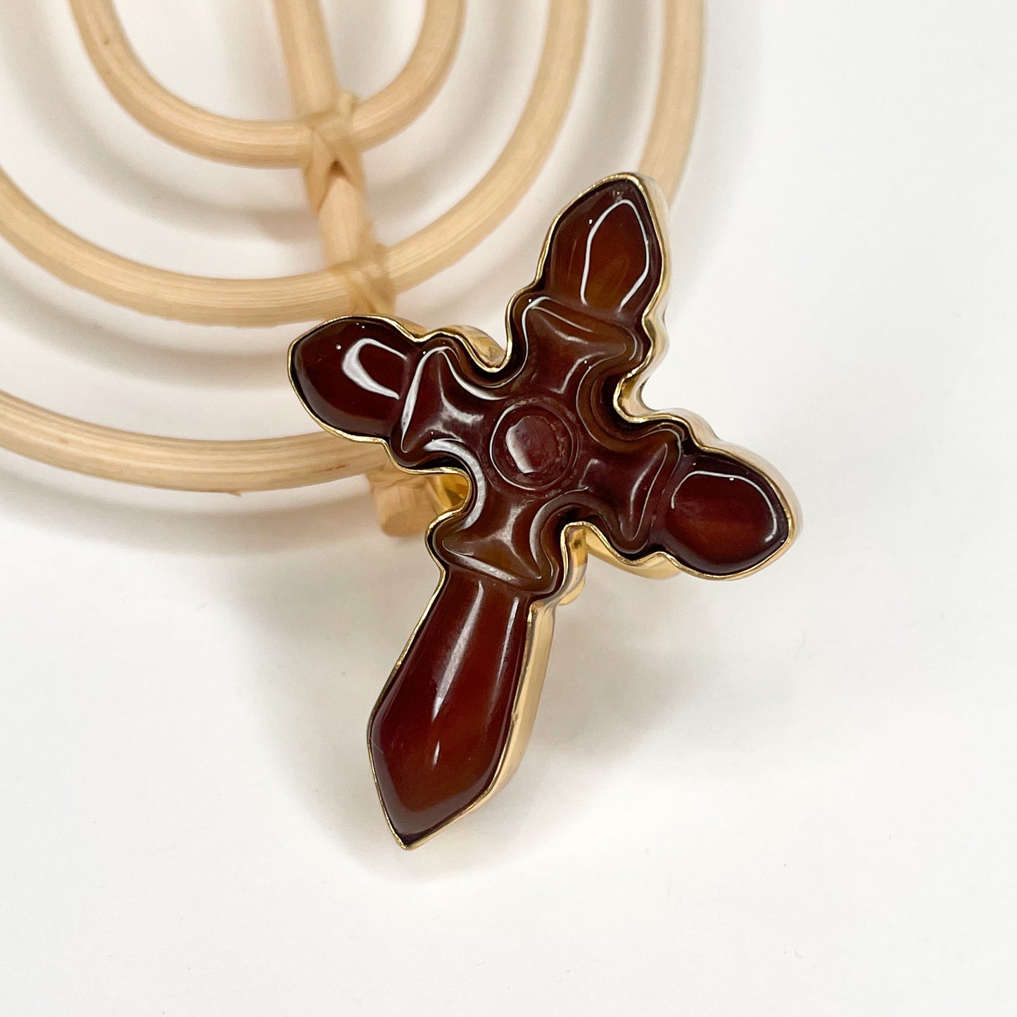 Carnelian Cross Ring - Alchemia
