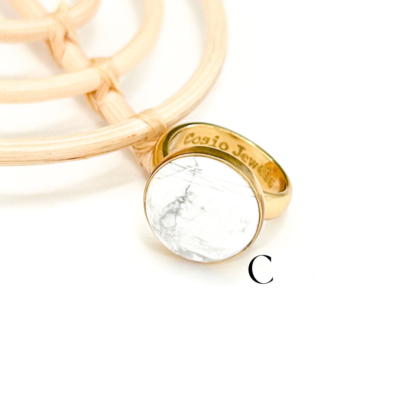 White Howlite Polka Dot Ring Mix - Alchemia