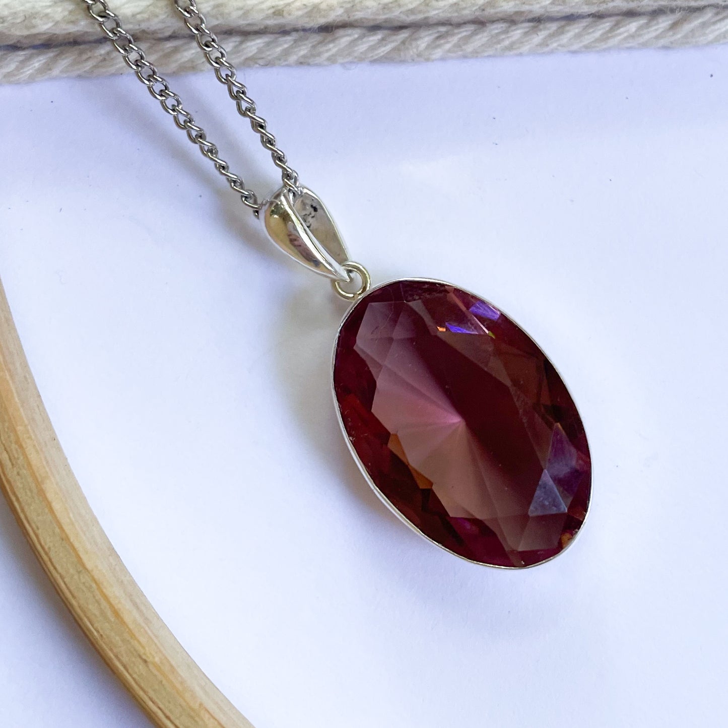 Statement Zultanite Oval Pendant - Both Metals