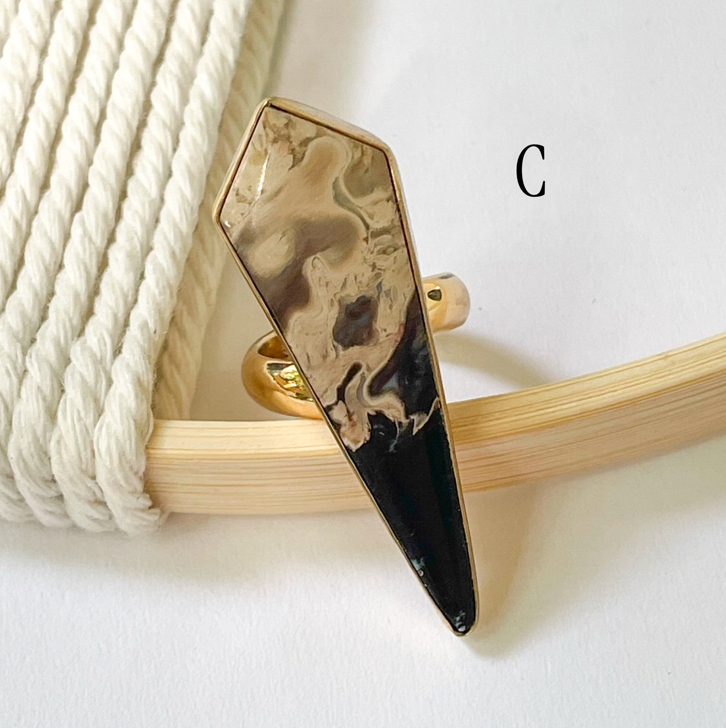 Palm Wood Jasper Ring - Alchemia Gold