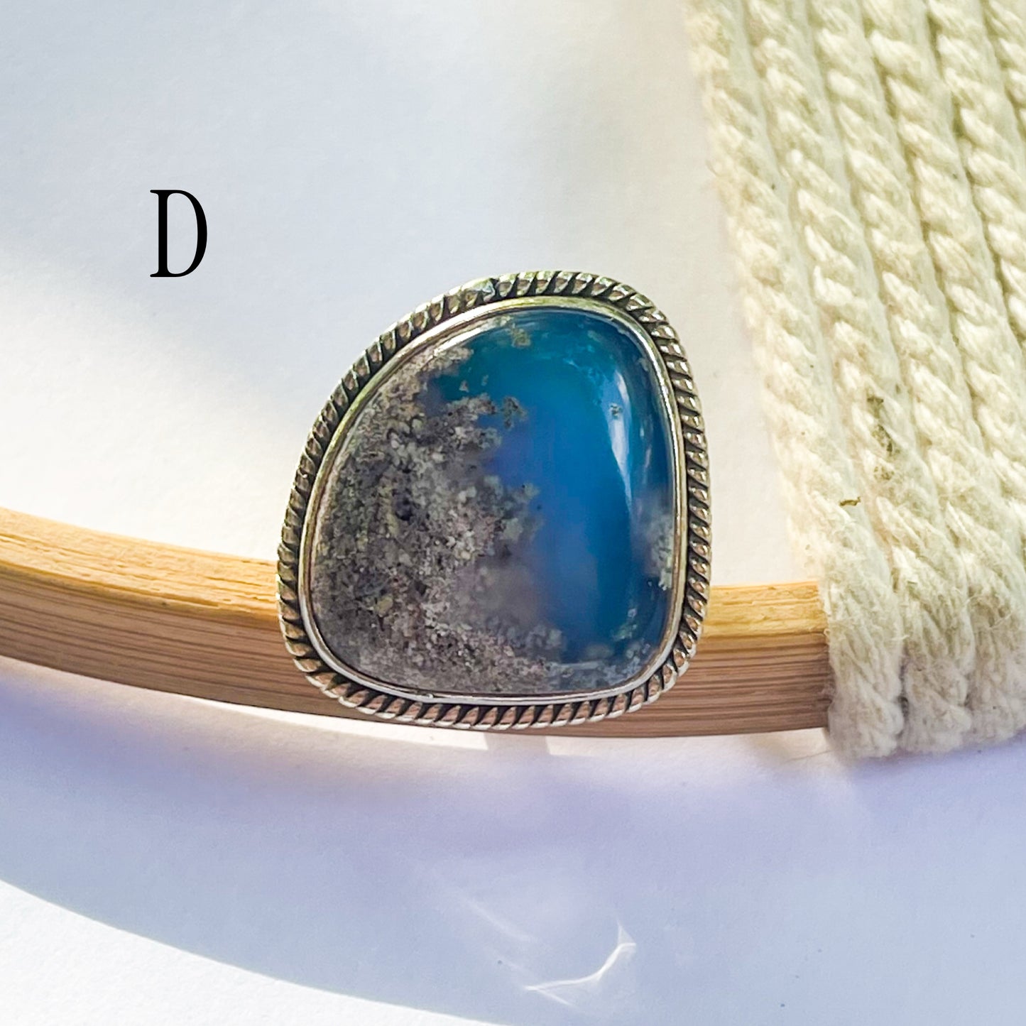 Aura Opal & Moss Agate Ring & Pendant - Solid Sterling Silver