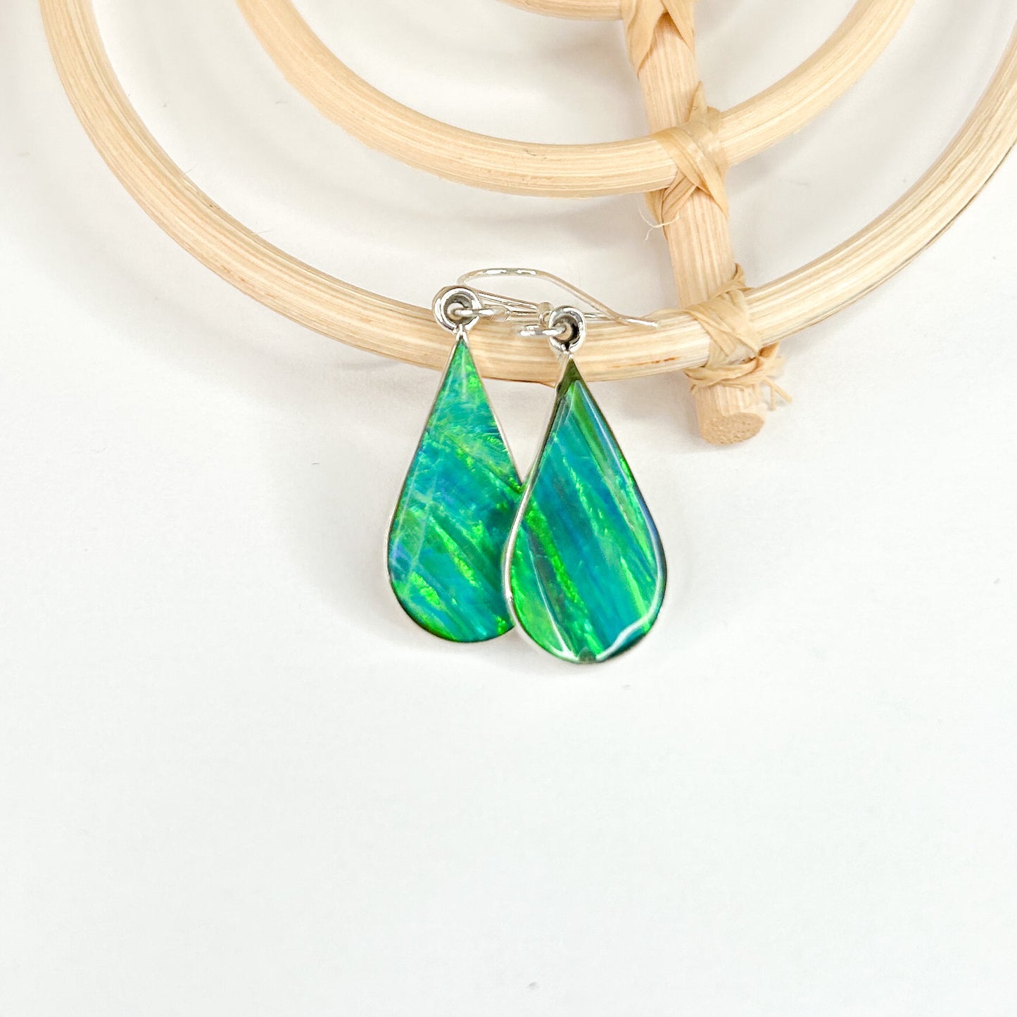 Teardrop Opal Dangle Earrings - SSS