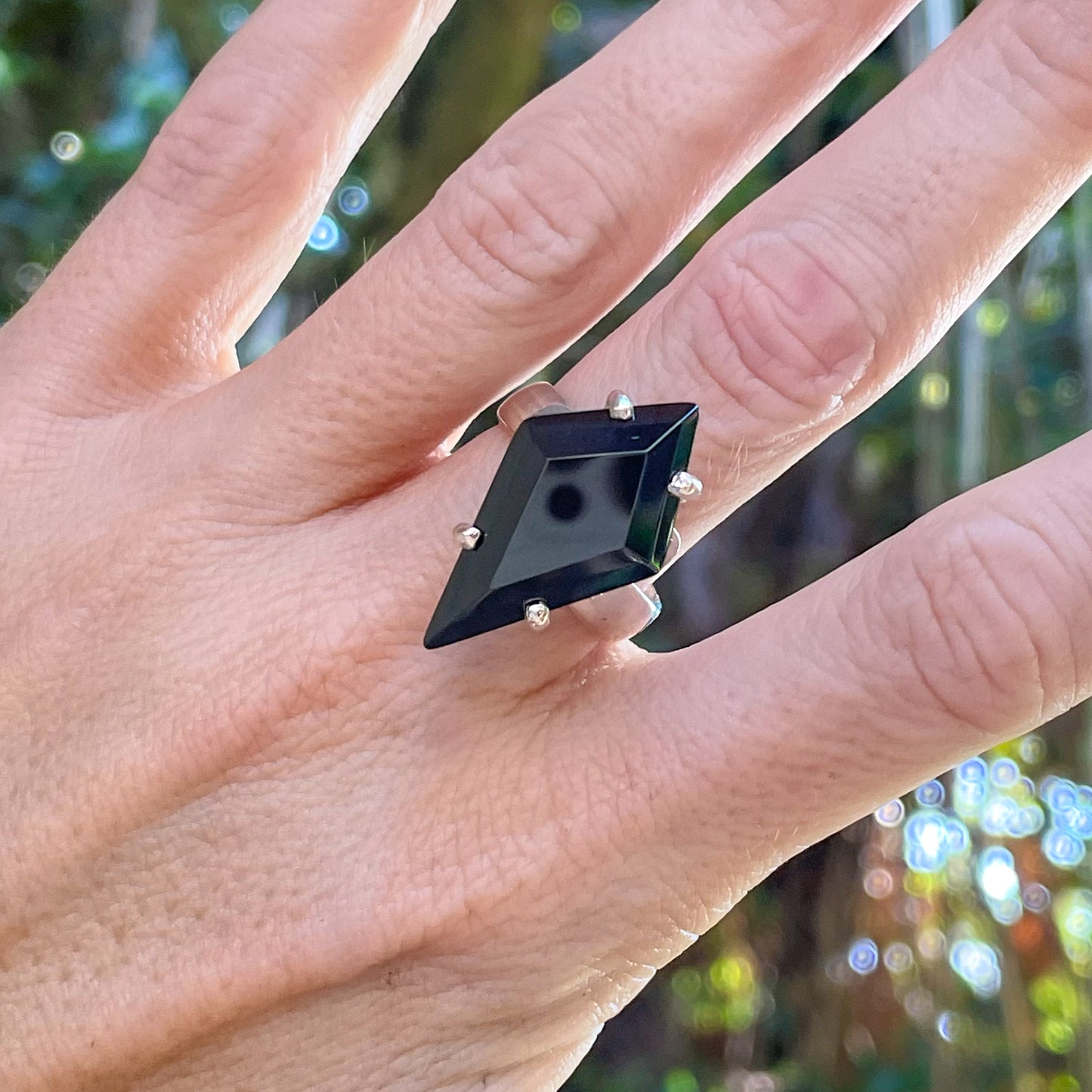 Colorful CZ Kite Prong Rings - Both Metals