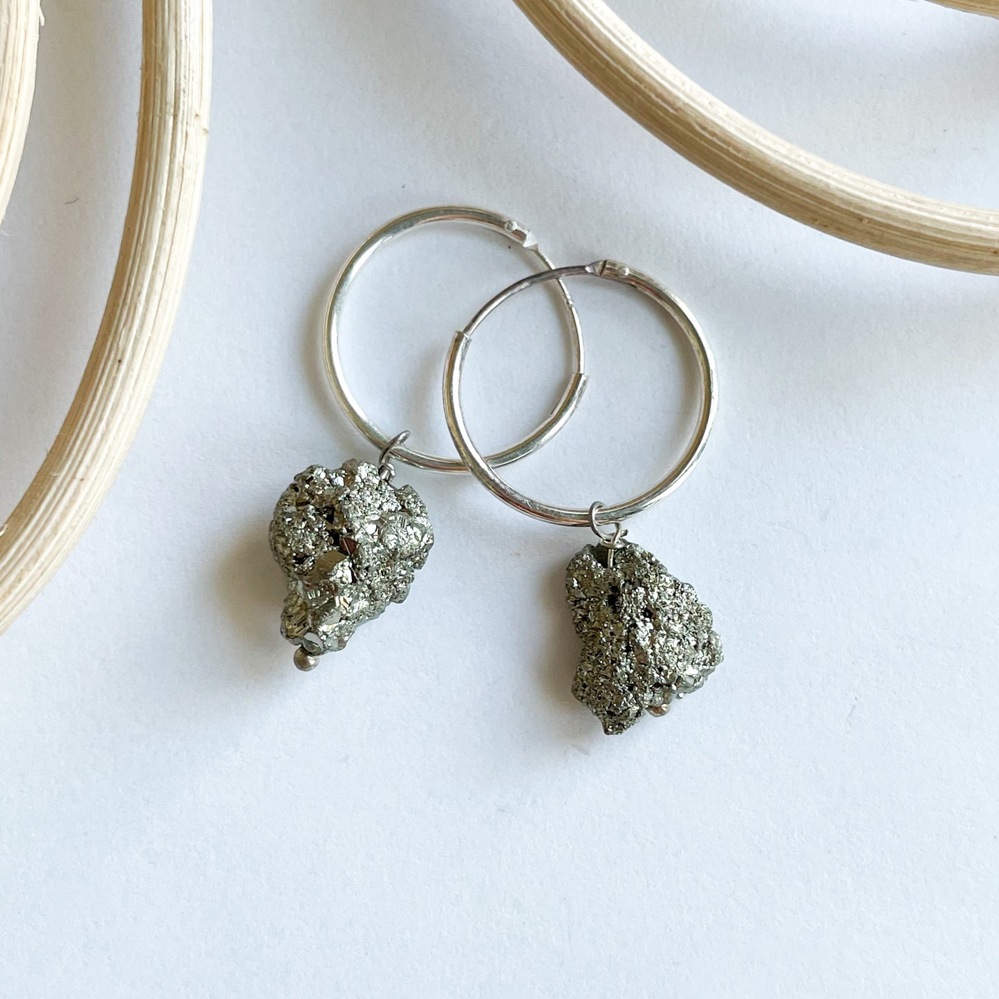 Natural Stones Huggies - Solid Sterling Silver