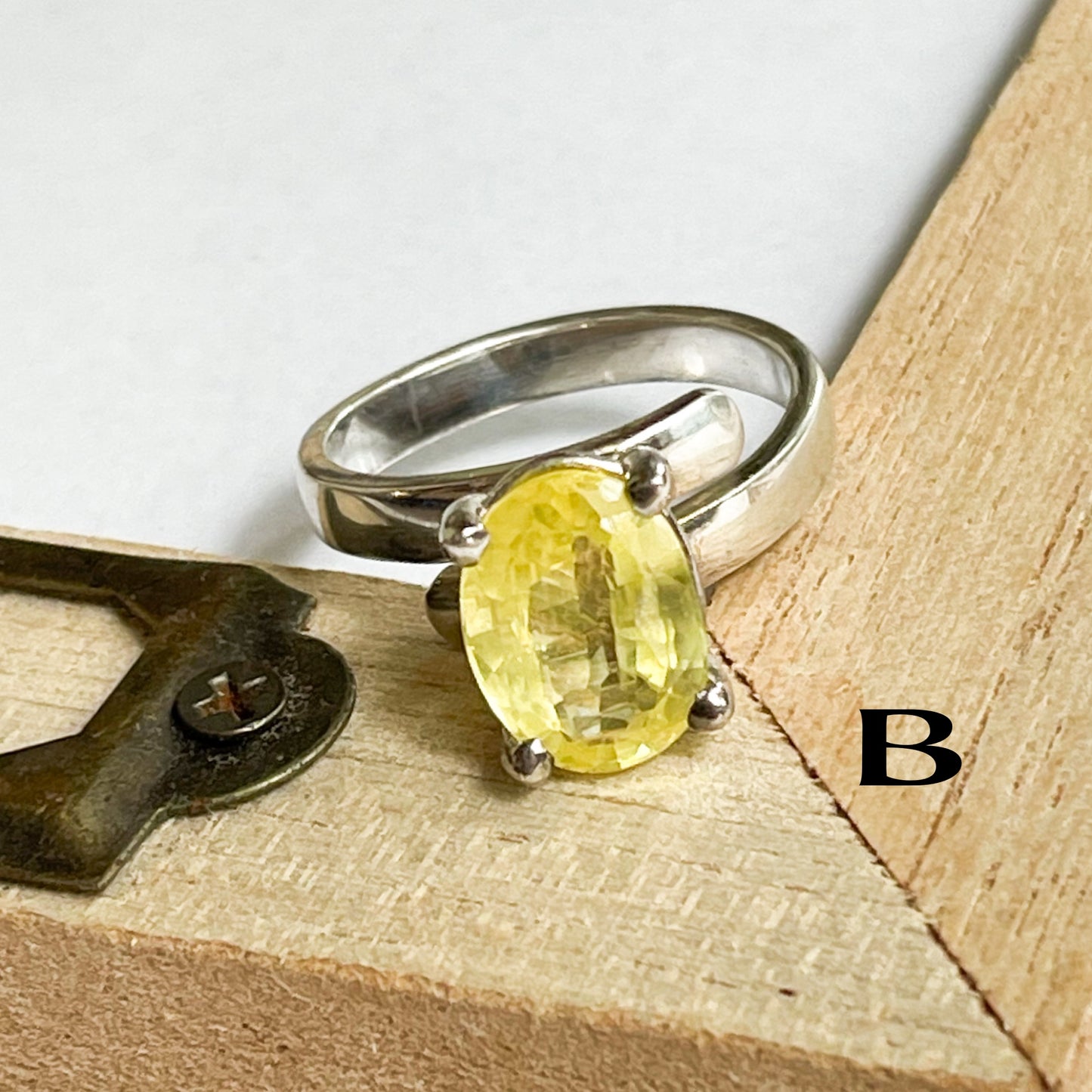 New Natural Sapphire Mix Prong Ring - Solid Sterling Silver