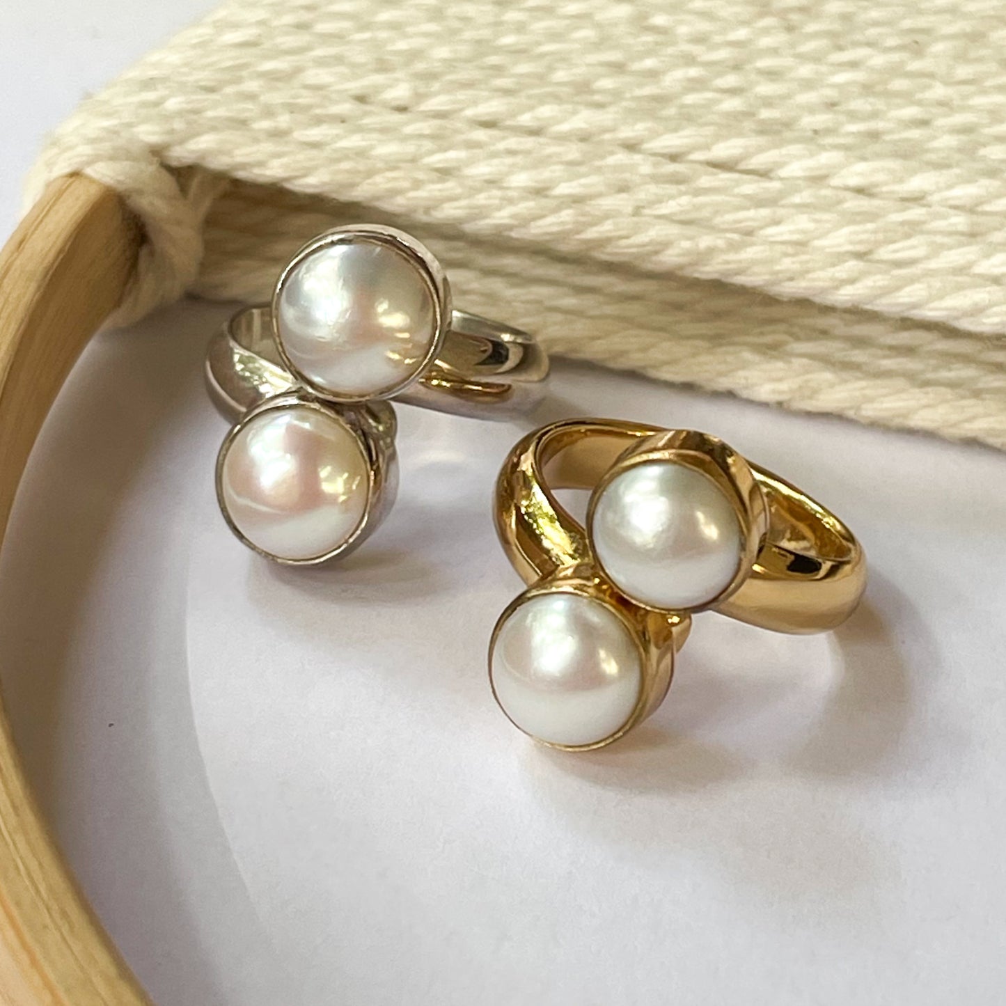 Pearl Bypass Ring - Both Metals