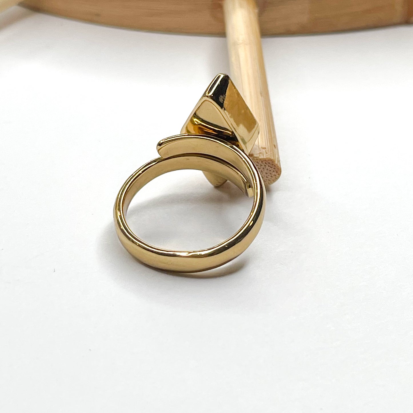 Diamond Cut Stone Alchemia Ring w Amazonite, Peach Quartz or Tree Agate