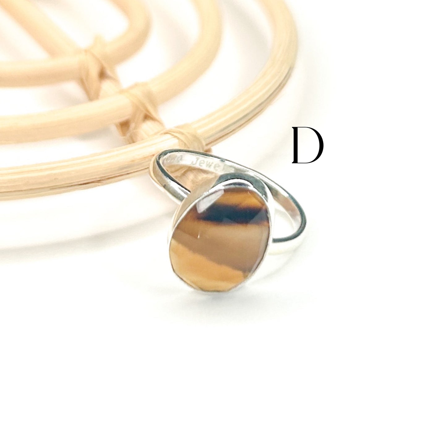 Montana Agate Faceted Ring - Solid Sterling Silver